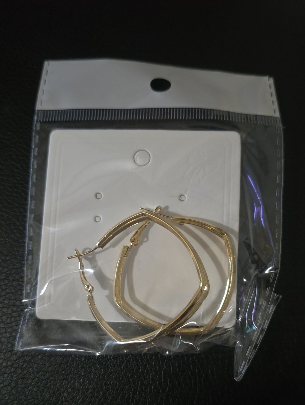 Gold Twisted Square Hoop Earrings for Women